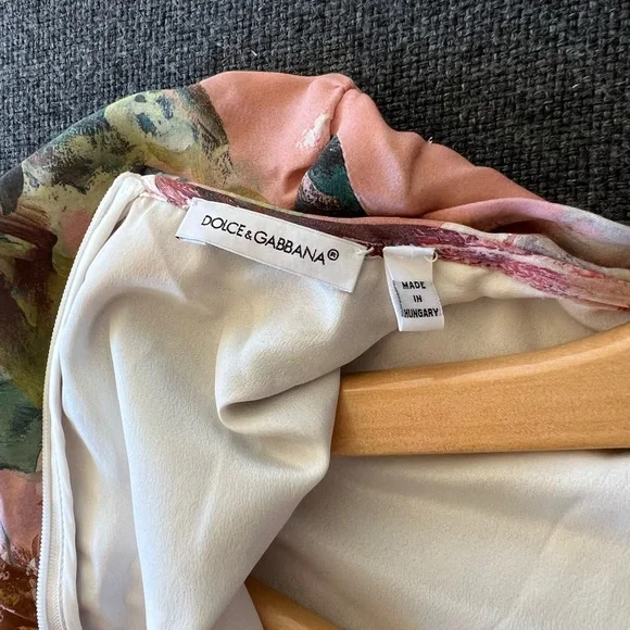 Dolce & Gabbana Floral Pink and Green Dress
